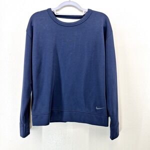 Nike Dri-Fit Sweatshirt Womens‎ Small Navy Blue Open Back
